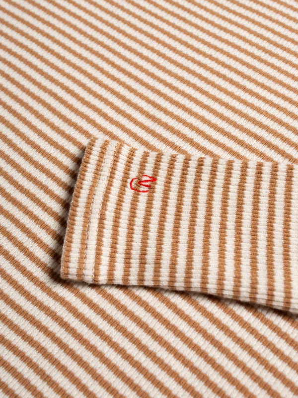 Jessy Striped Rib LS T-Shirt Brown/Offwhite Multi - 3