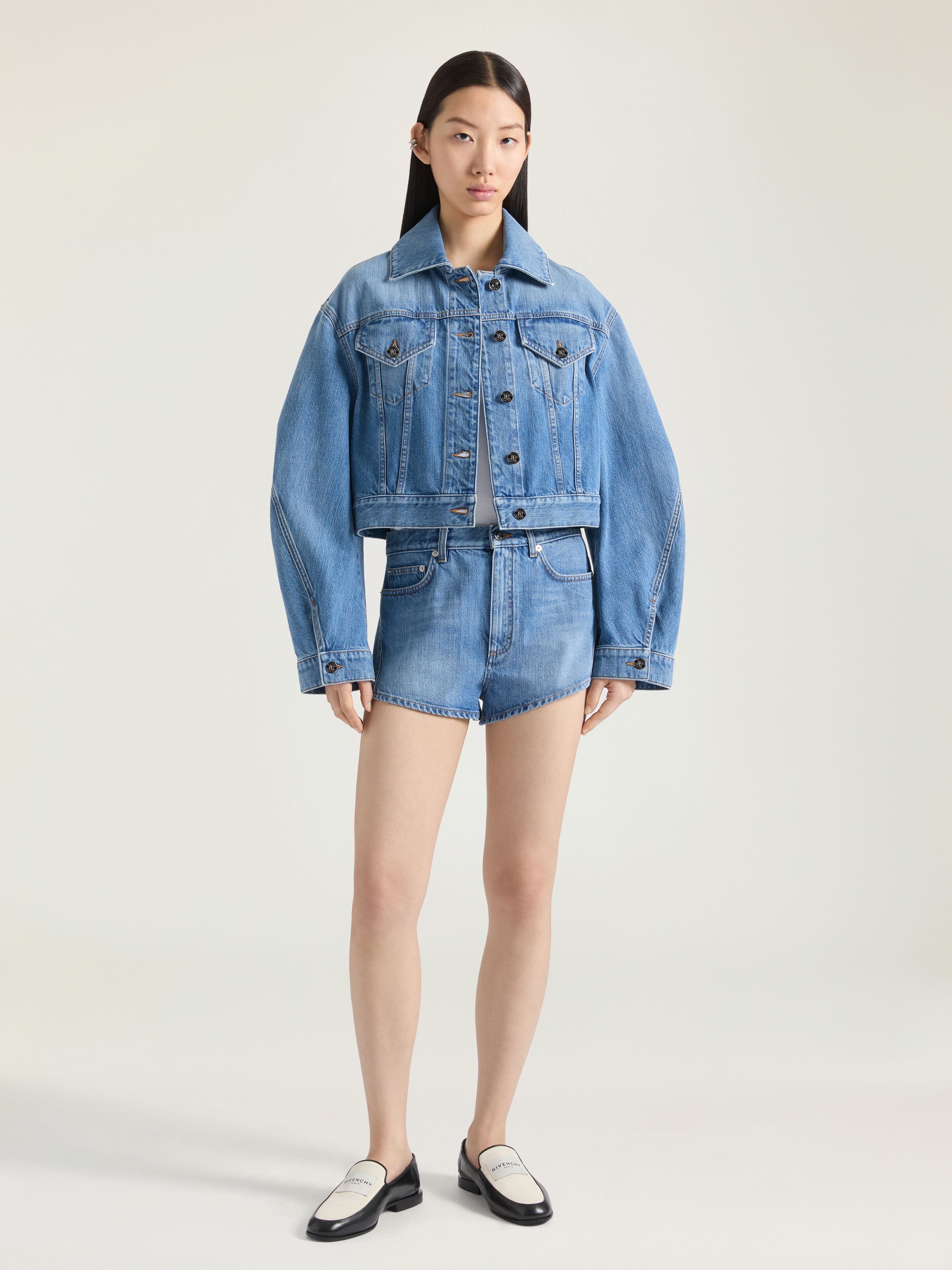 JACKET IN WASHED DENIM - 2
