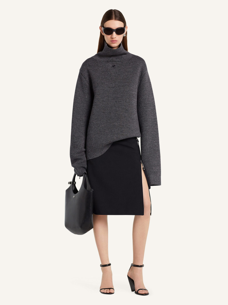 courrèges ZIPPED MOCKNECK BONDED SWEATER outlook