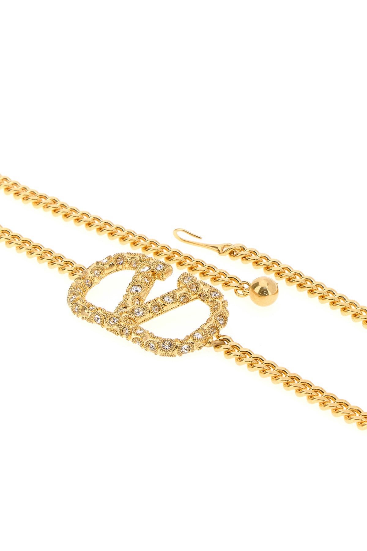 Gold metal VLogo Signature belt - 3