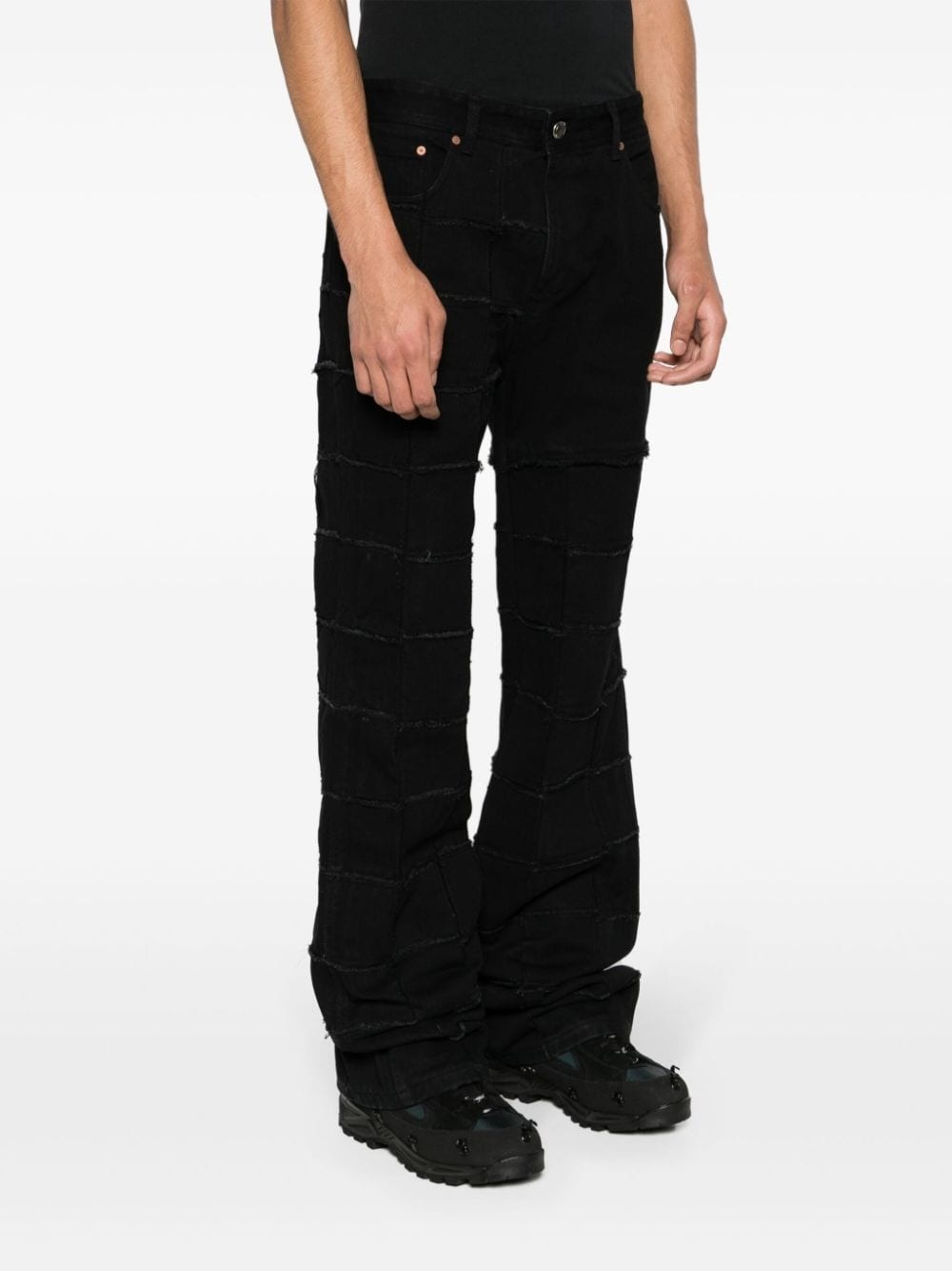 New Patchwork mid-rise wide-leg jeans - 3