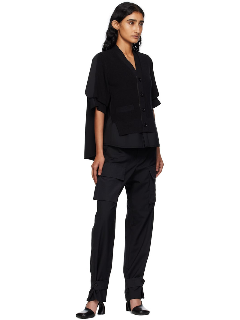 sacai Black Suiting Mix Knit Cardigan outlook