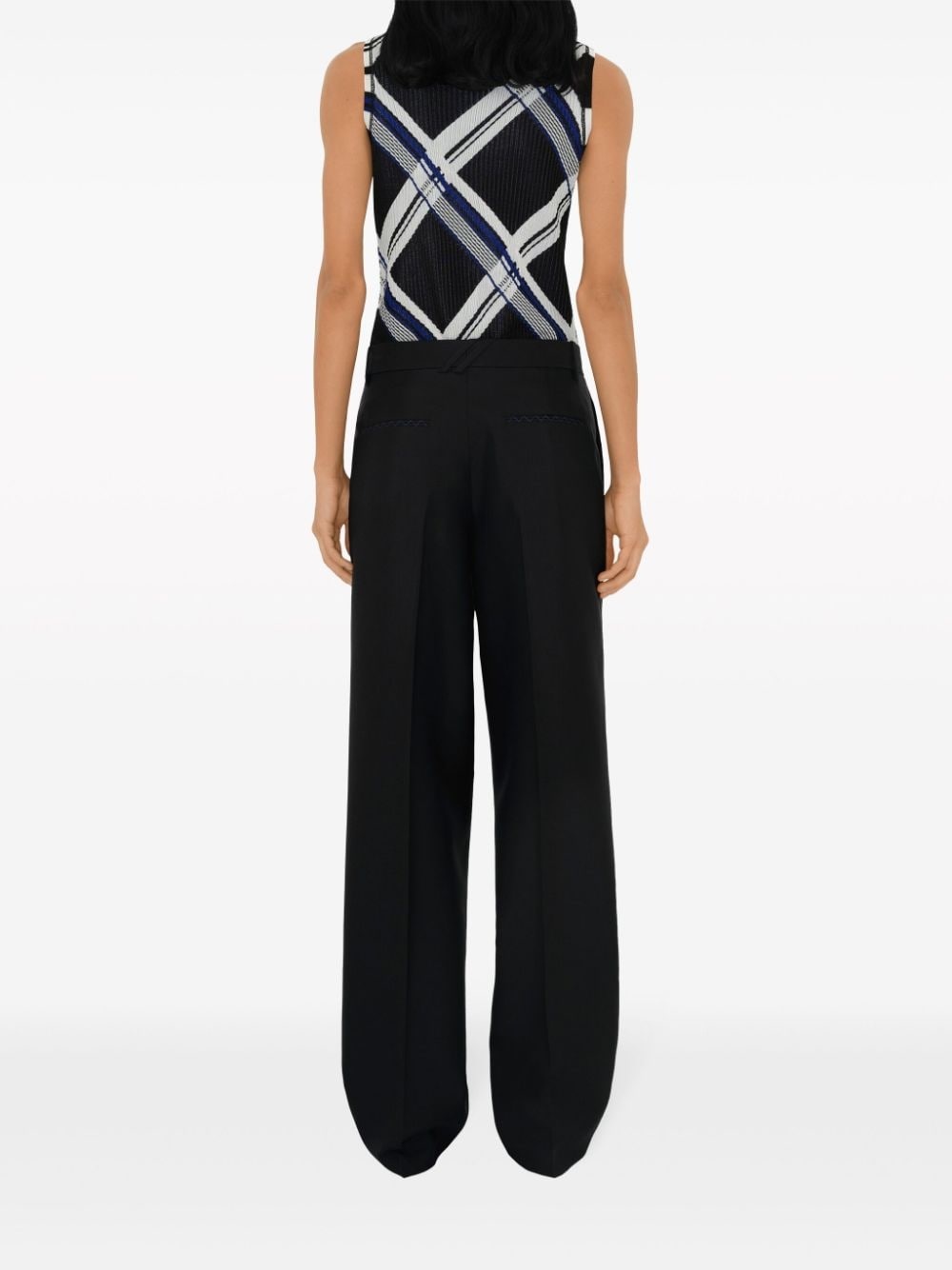 checked silk knitted vest - 4