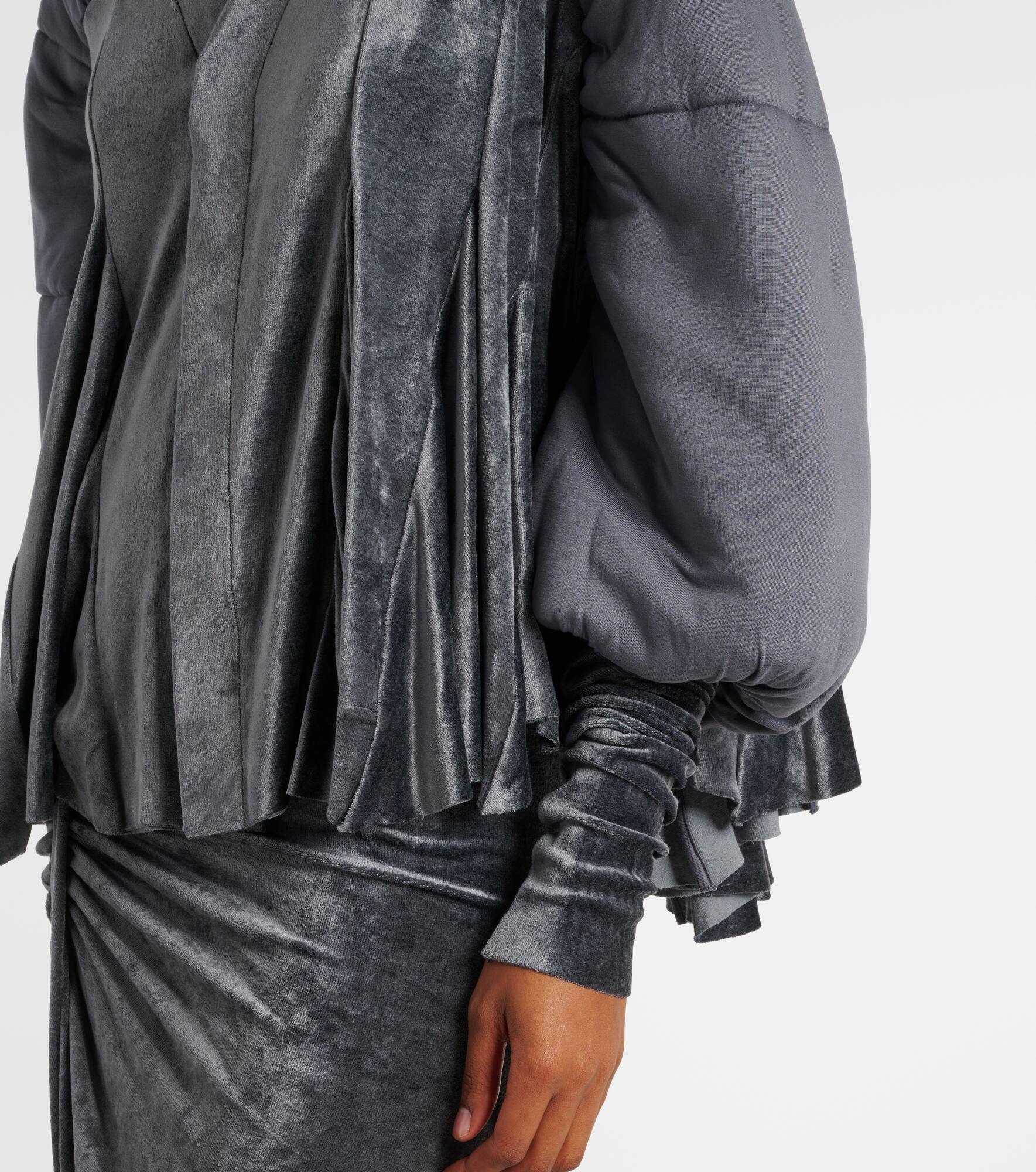 Duvetessa jersey and velvet jacket - 5