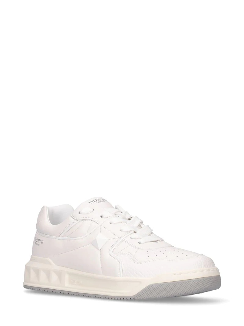 MID-TOP LEATHER SNEAKERS W/STUDS - 3