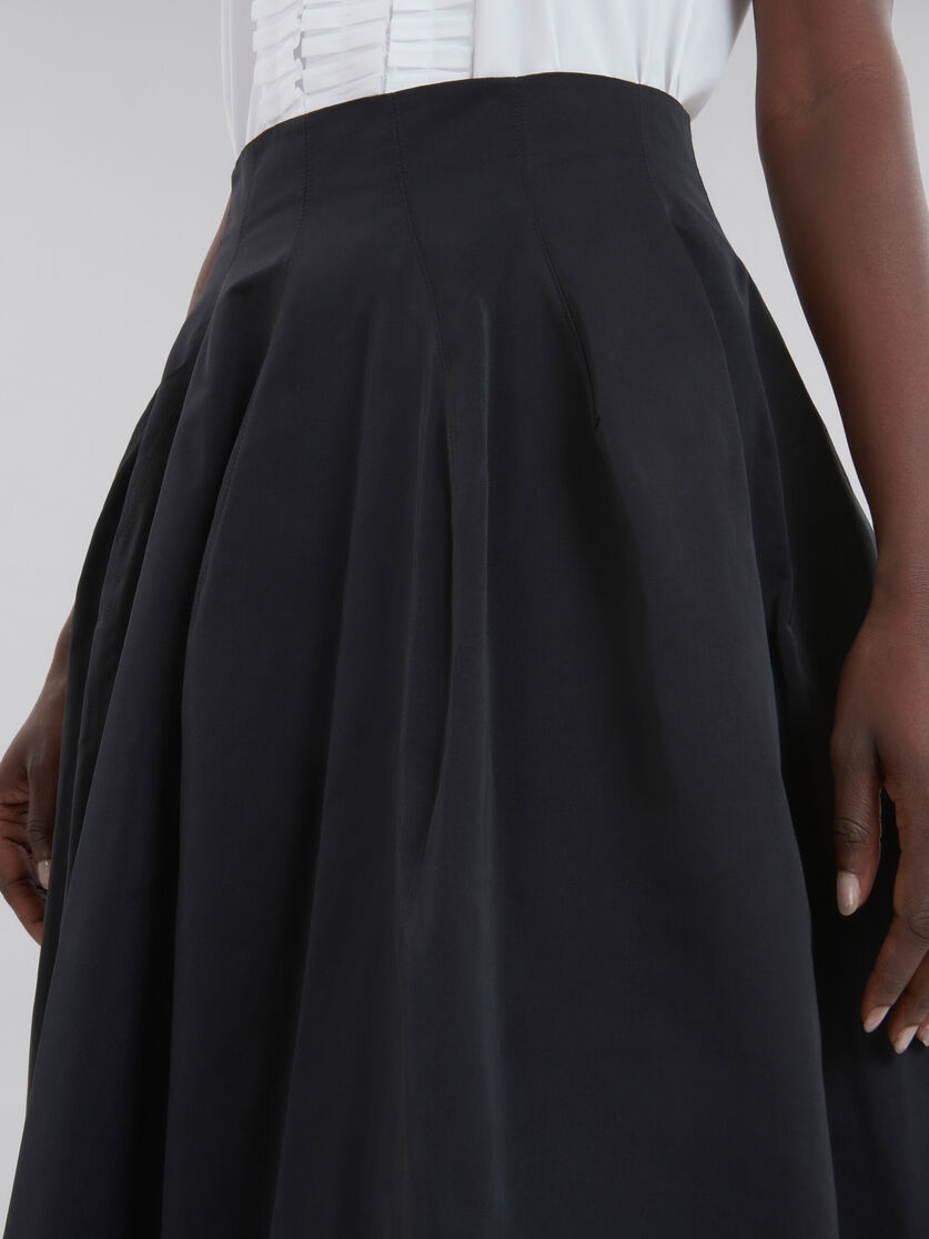 BLACK TAFFETA PLEATED SKIRT - 4