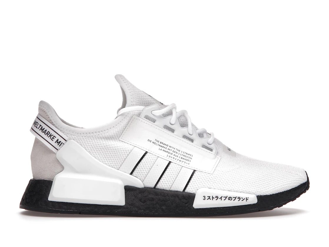 Adidas nmd white black stripes on sale