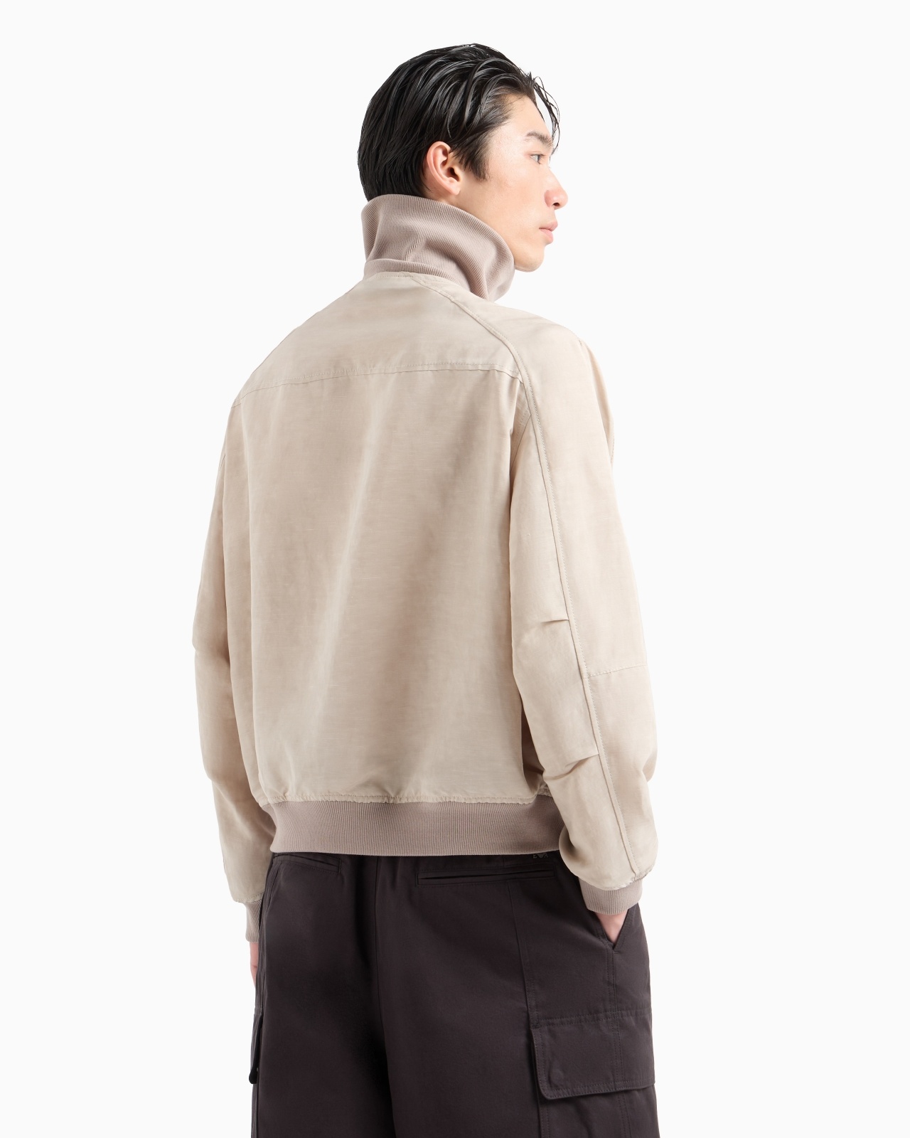 LINEN-BLEND BLOUSON WITH ZIP - 3