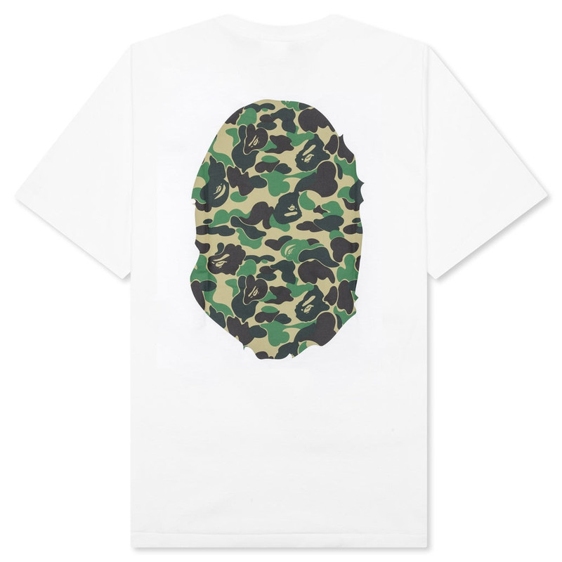 A BATHING APE® ABC CAMO BIG APE HEAD TEE - WHITE/GREEN outlook