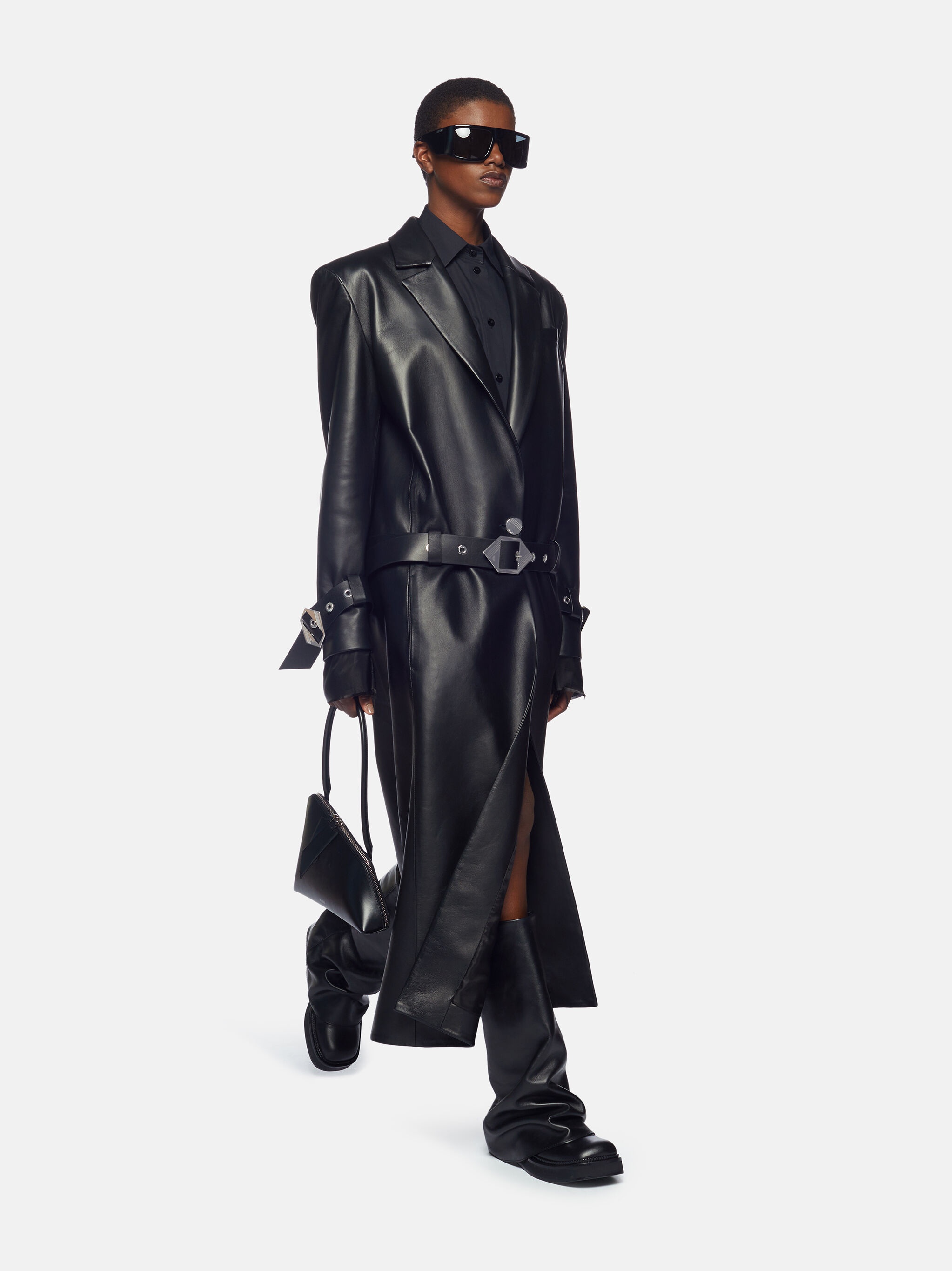 BLACK LONG COAT - 4