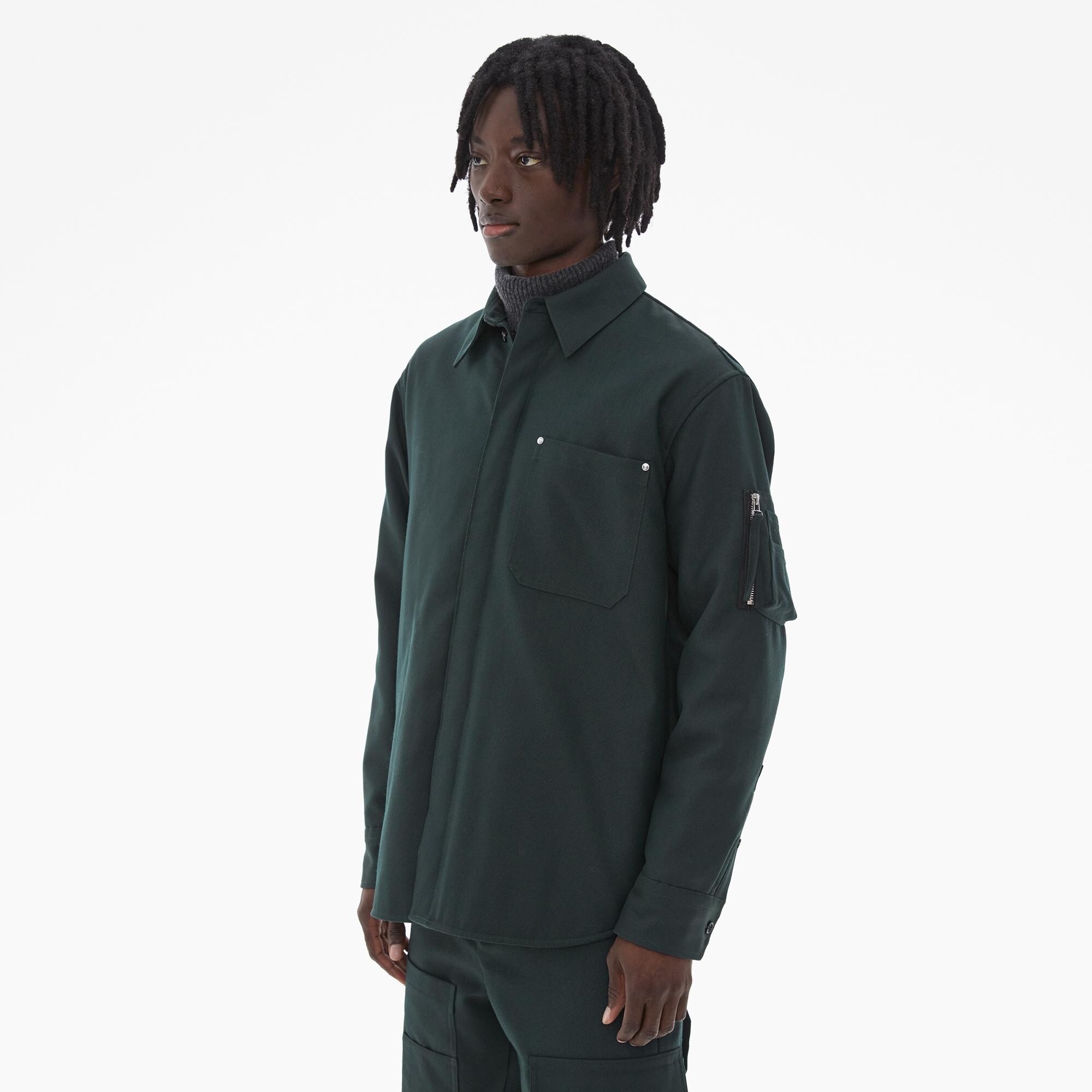 WOOL GABARDINE SHIRT JACKET - 5