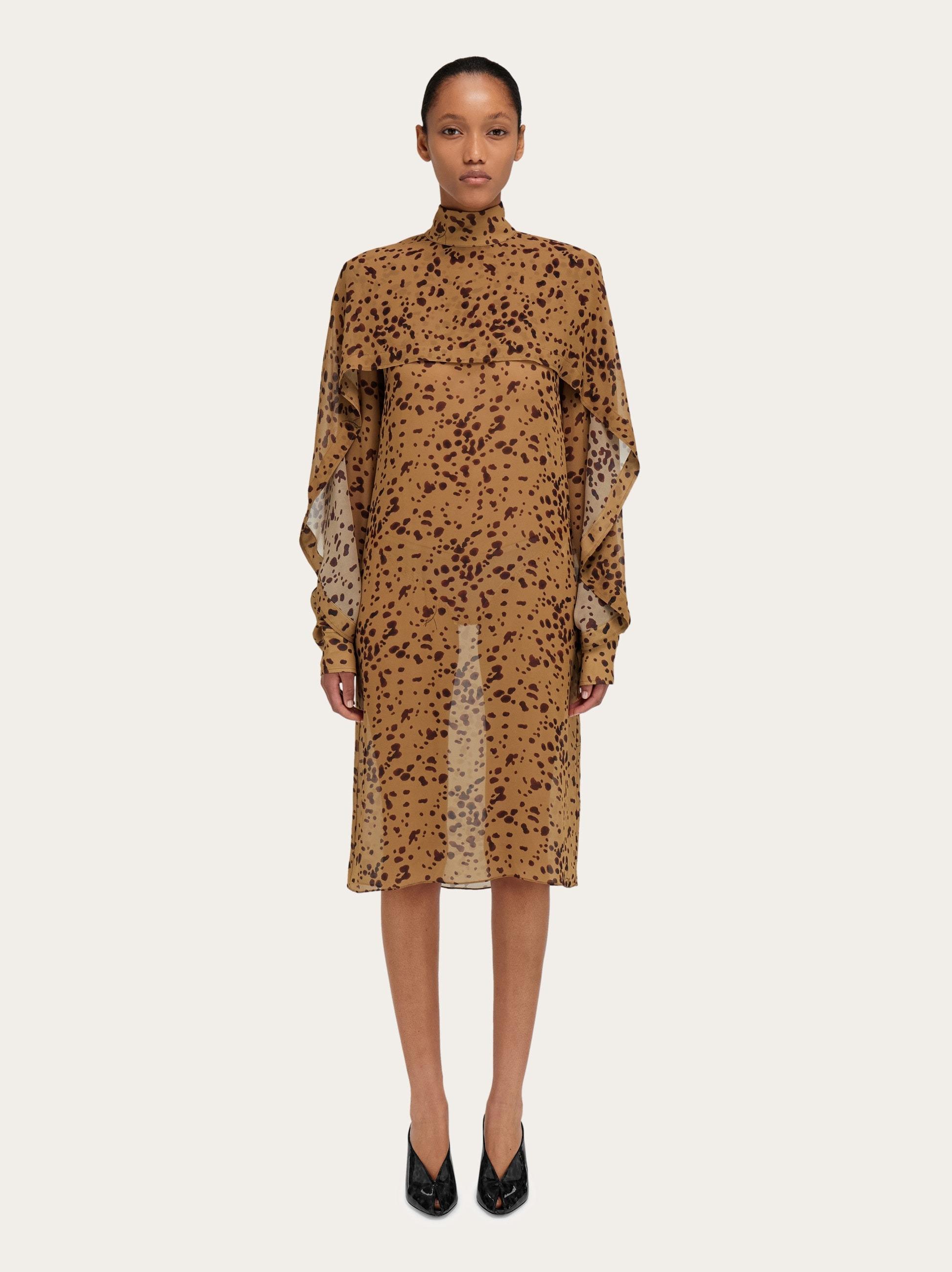 Silk dress with orchid print - 2