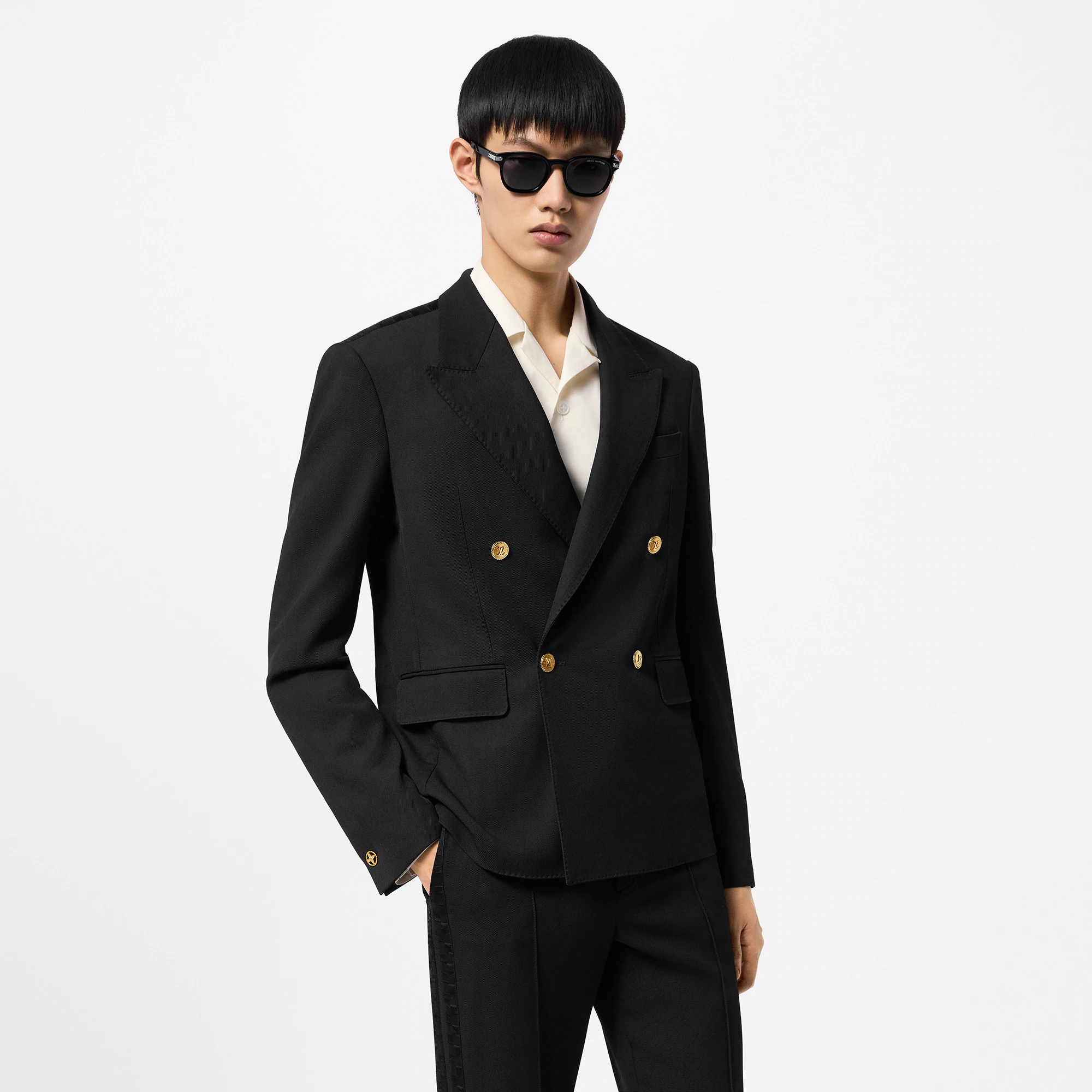 Double-Breasted Wool And Cotton Blend Tailored Jacket - 2