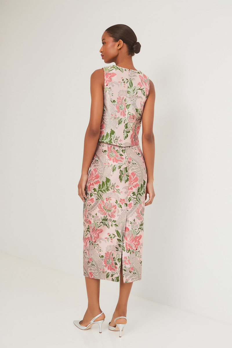 Sienna Skirt Jet-Set Tailoring, Metallic Florals 4