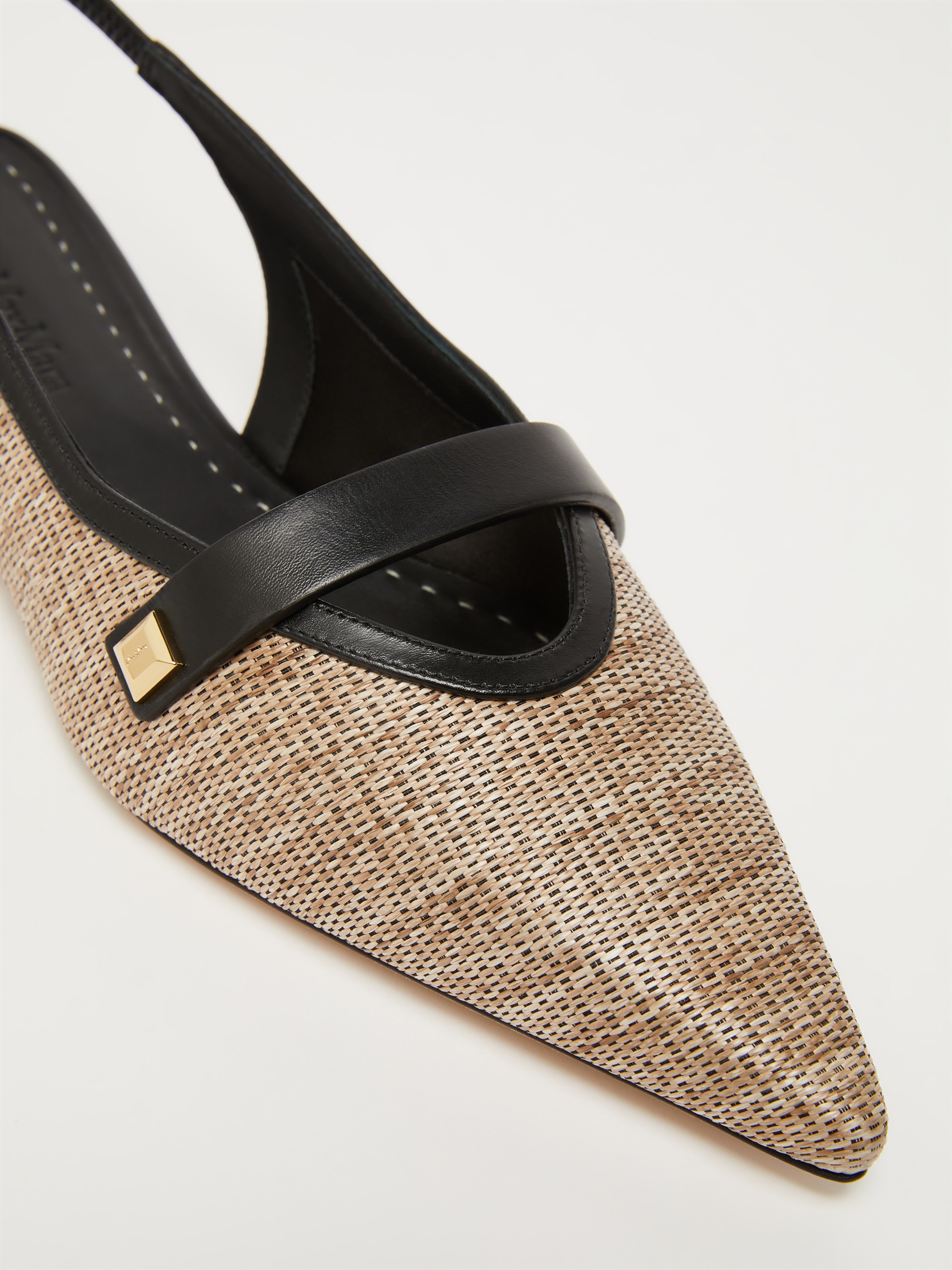 MMSPRINGPAGLIA Smooth raffia-effect fabric flat sandals - 4