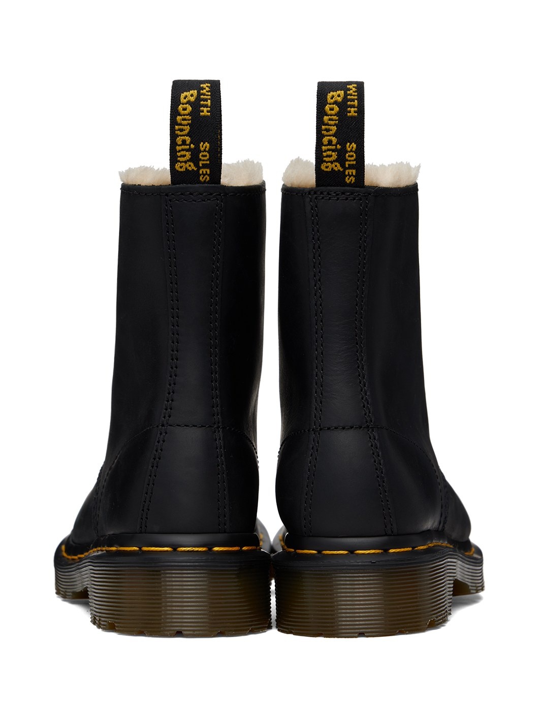 Black 1460 Faux Fur Lined Boots - 2