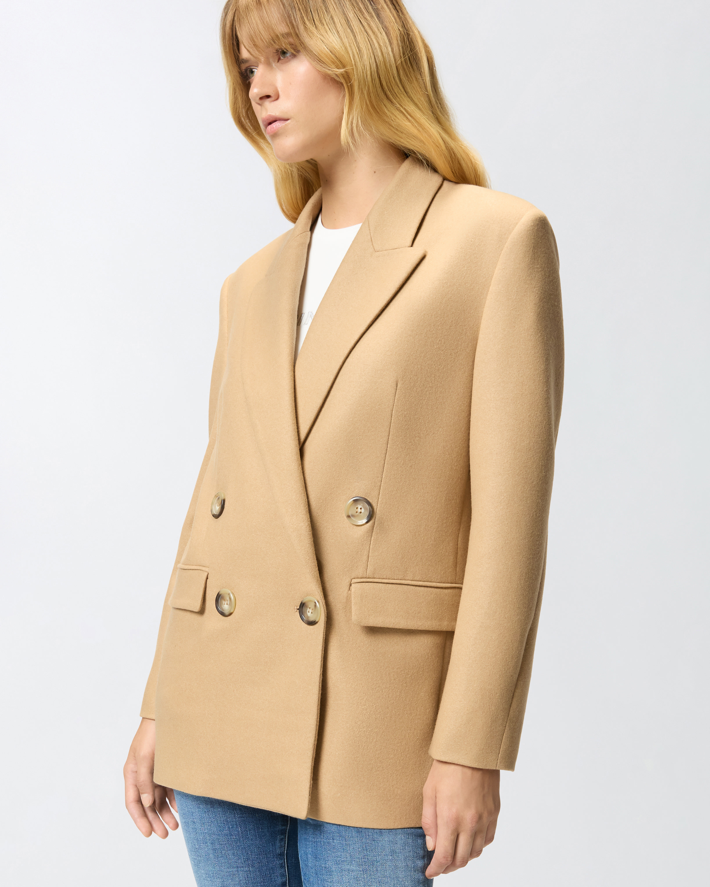 DOUBLE-BREASTED WOOL-BLEND JACKET - 5