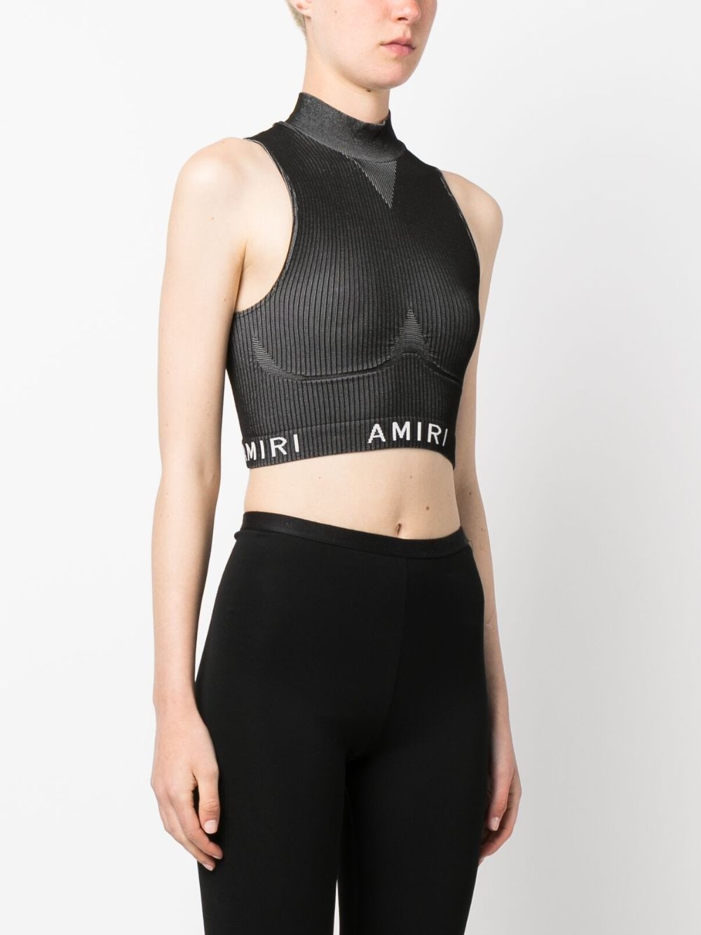 logo-print high-neck top - 3