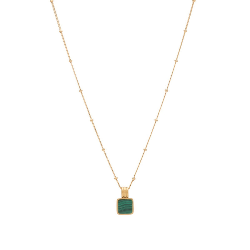 Missoma x Lucy Williams Square Malachite Necklace 1