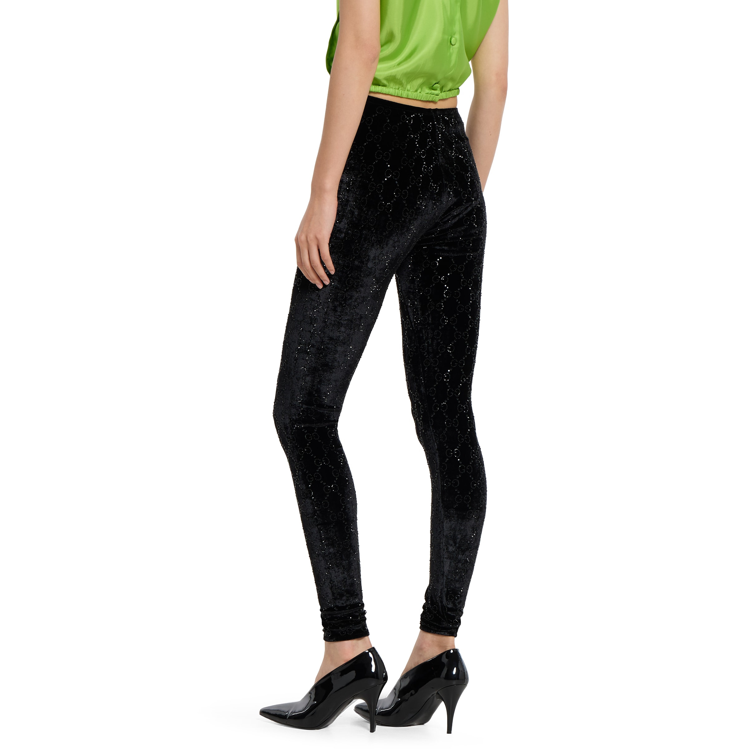 GG crystal embroidered leggings - 4