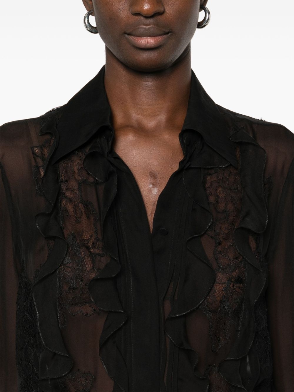 floral-embroidered blouse - 5