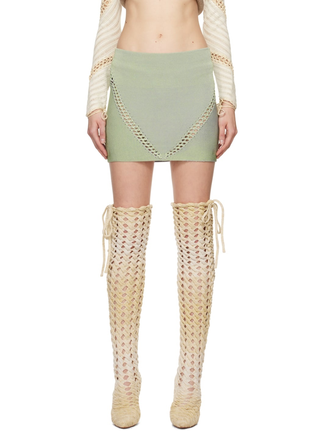 SSENSE Exclusive Green Versatile Miniskirt - 1