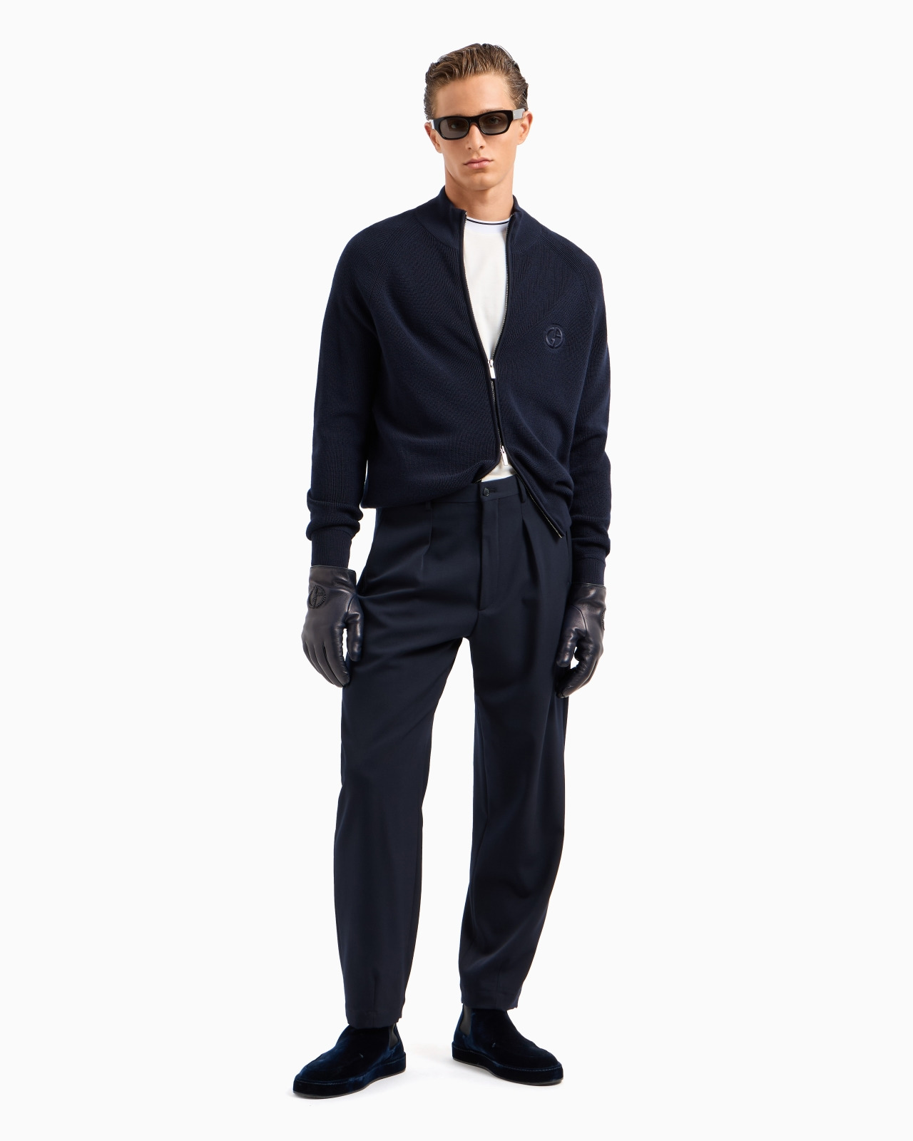 Virgin-wool, zip-up cardigan - 4