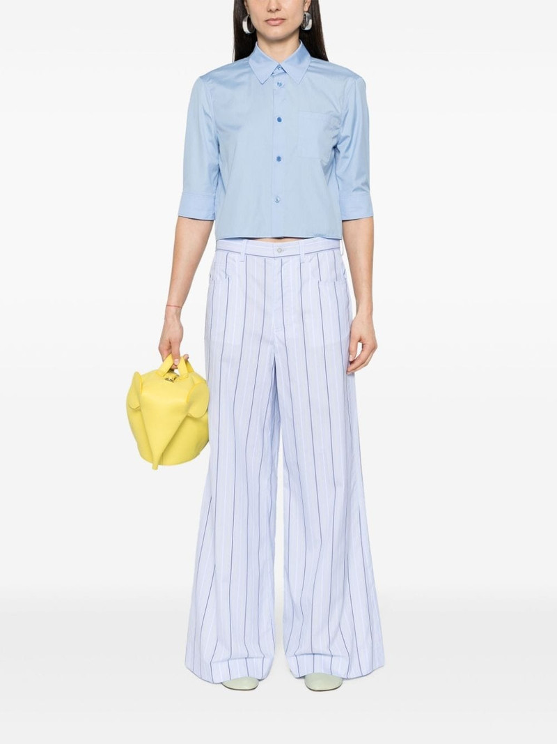 Marni poplin striped wide trousers outlook