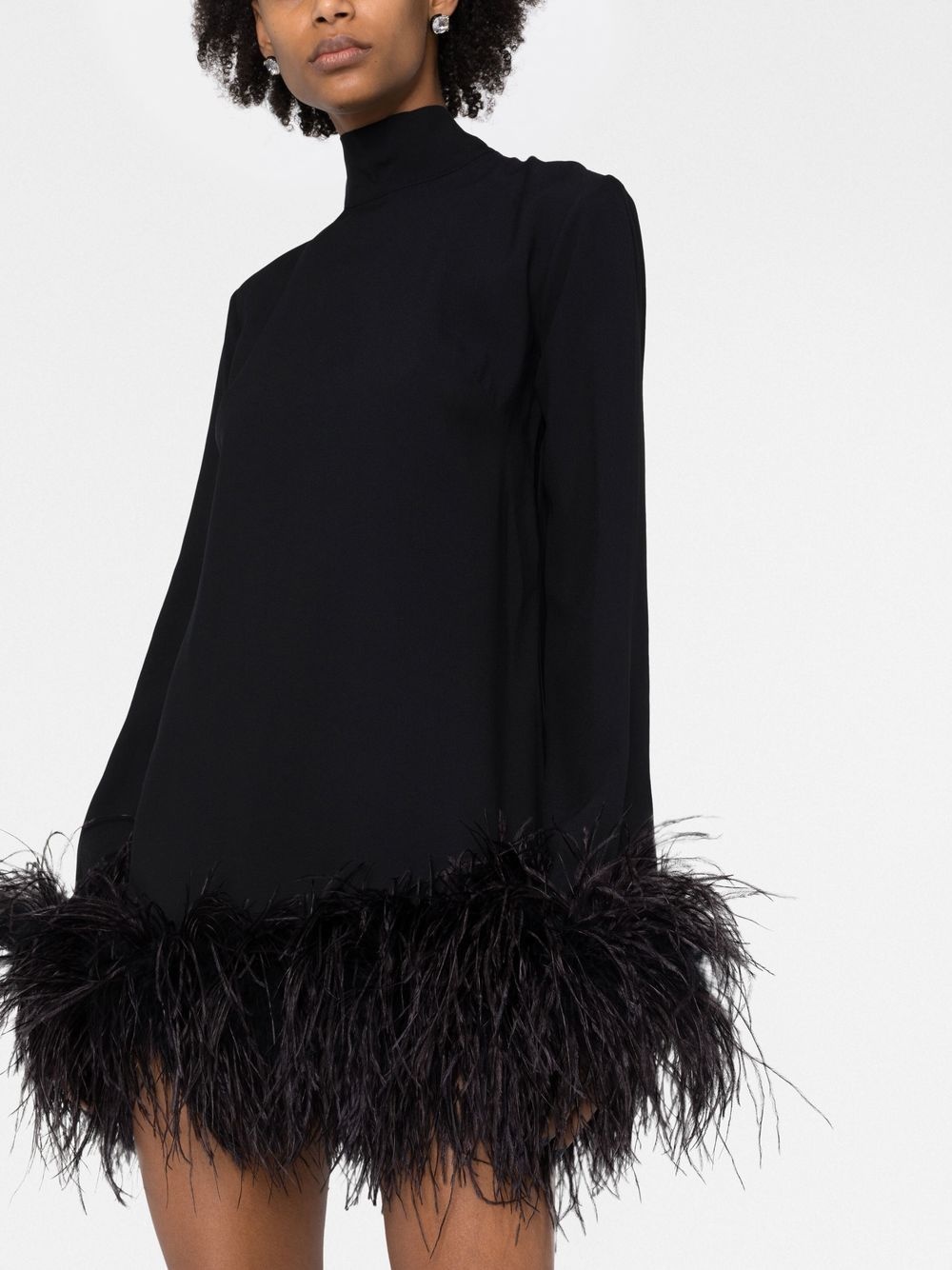 Gina feather-trim mini dress - 3