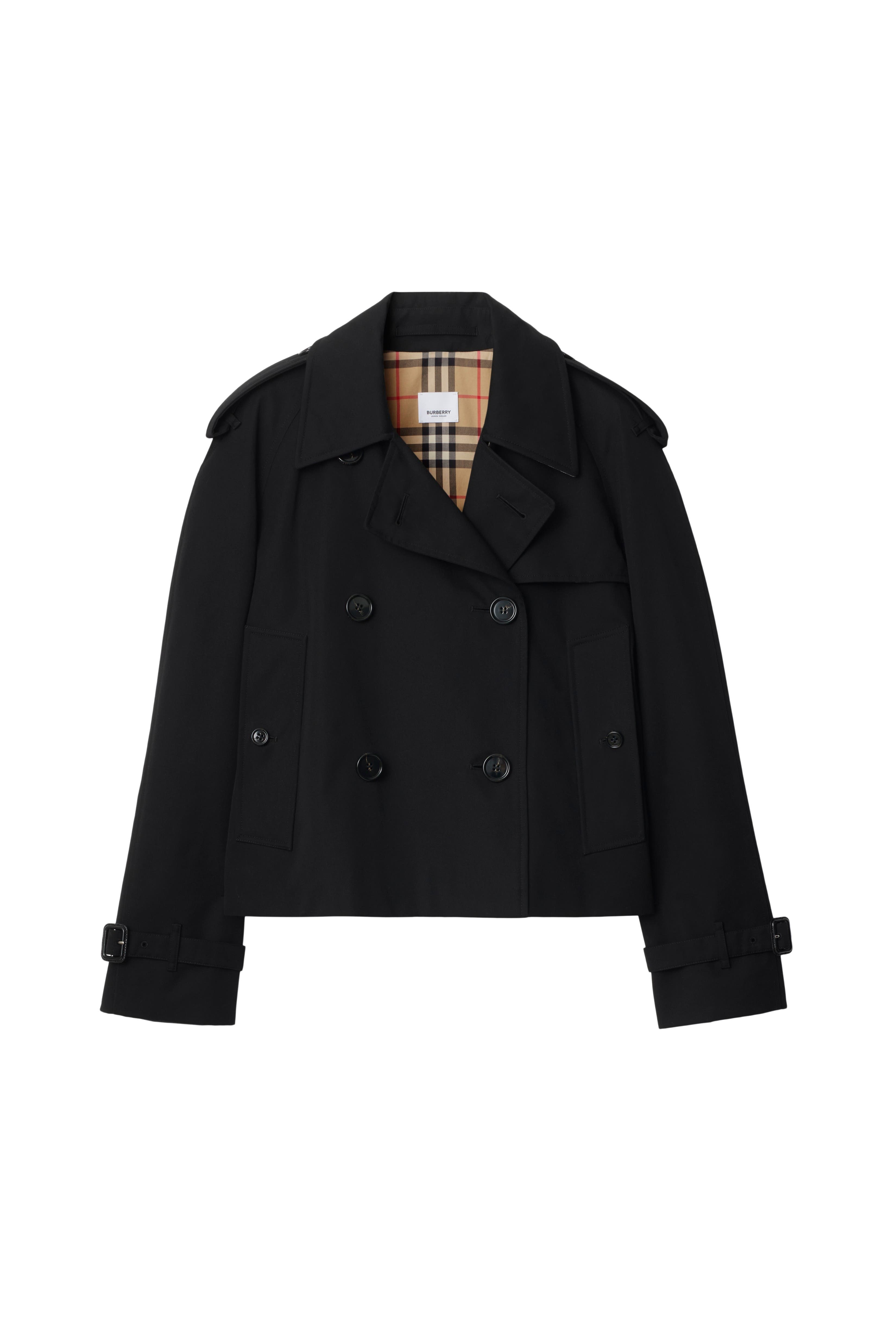 burberry Cropped Gabardine Trench Jacket in Black at Nordstrom - 2