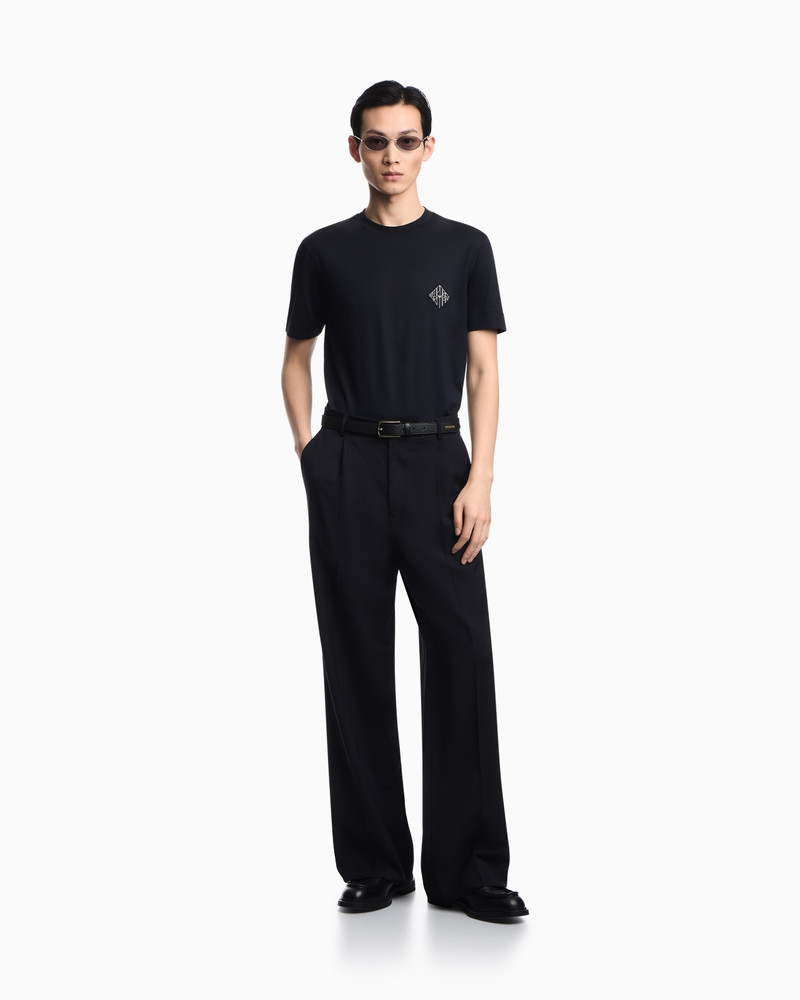 SLIM-FIT LYOCELL-BLEND JERSEY T-SHIRT WITH LOGO PATCH 2