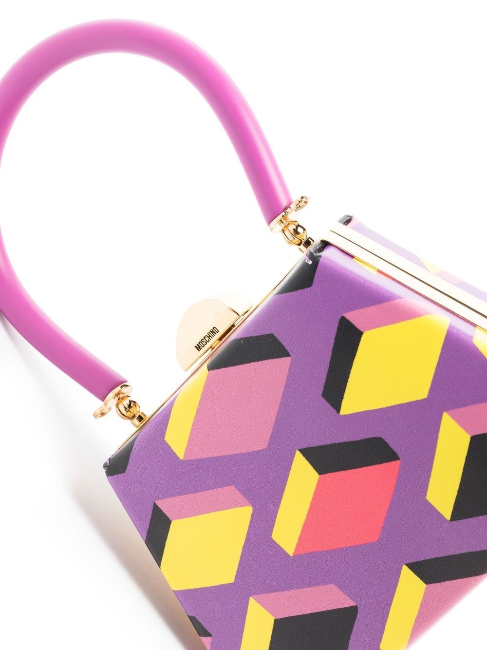 cube-print trapeze mini tote bag - 5