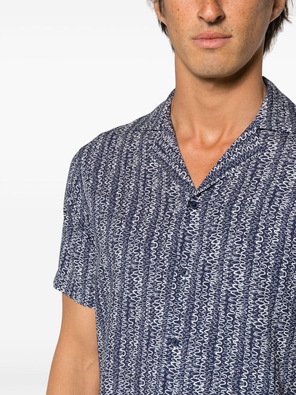 wave-print short-sleeve shirt - 5