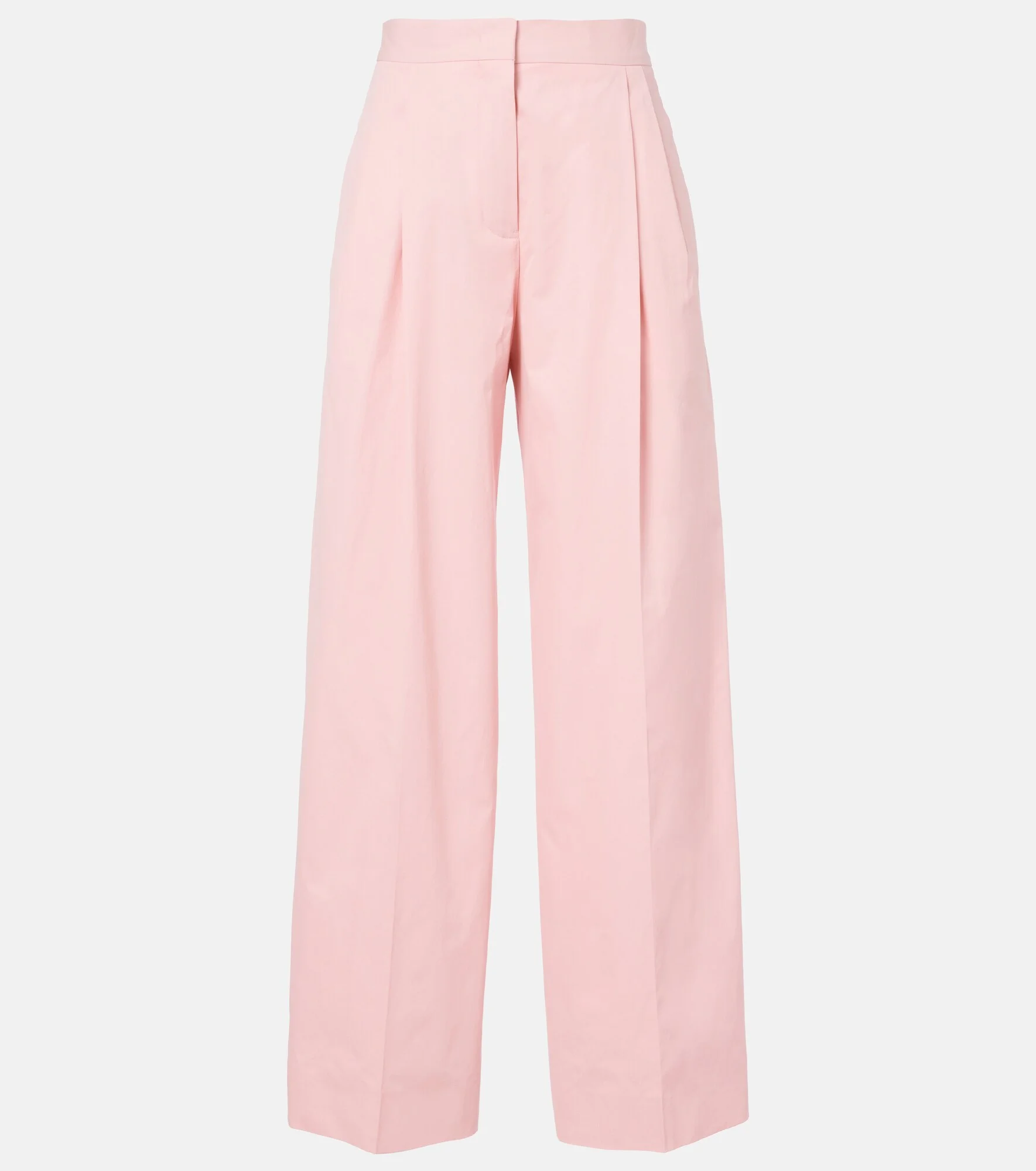 Pleated cotton wide-leg pants - 1