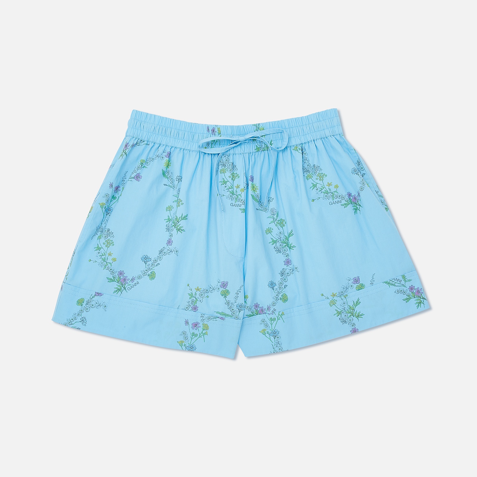 Ganni x Coggles Floral-Print Organic Cotton Shorts - 7