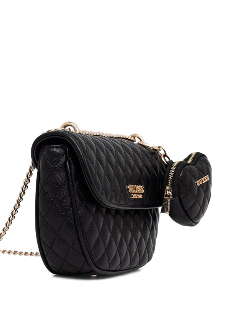 GUESS USA quilted-design heart-charm cross-body bag outlook
