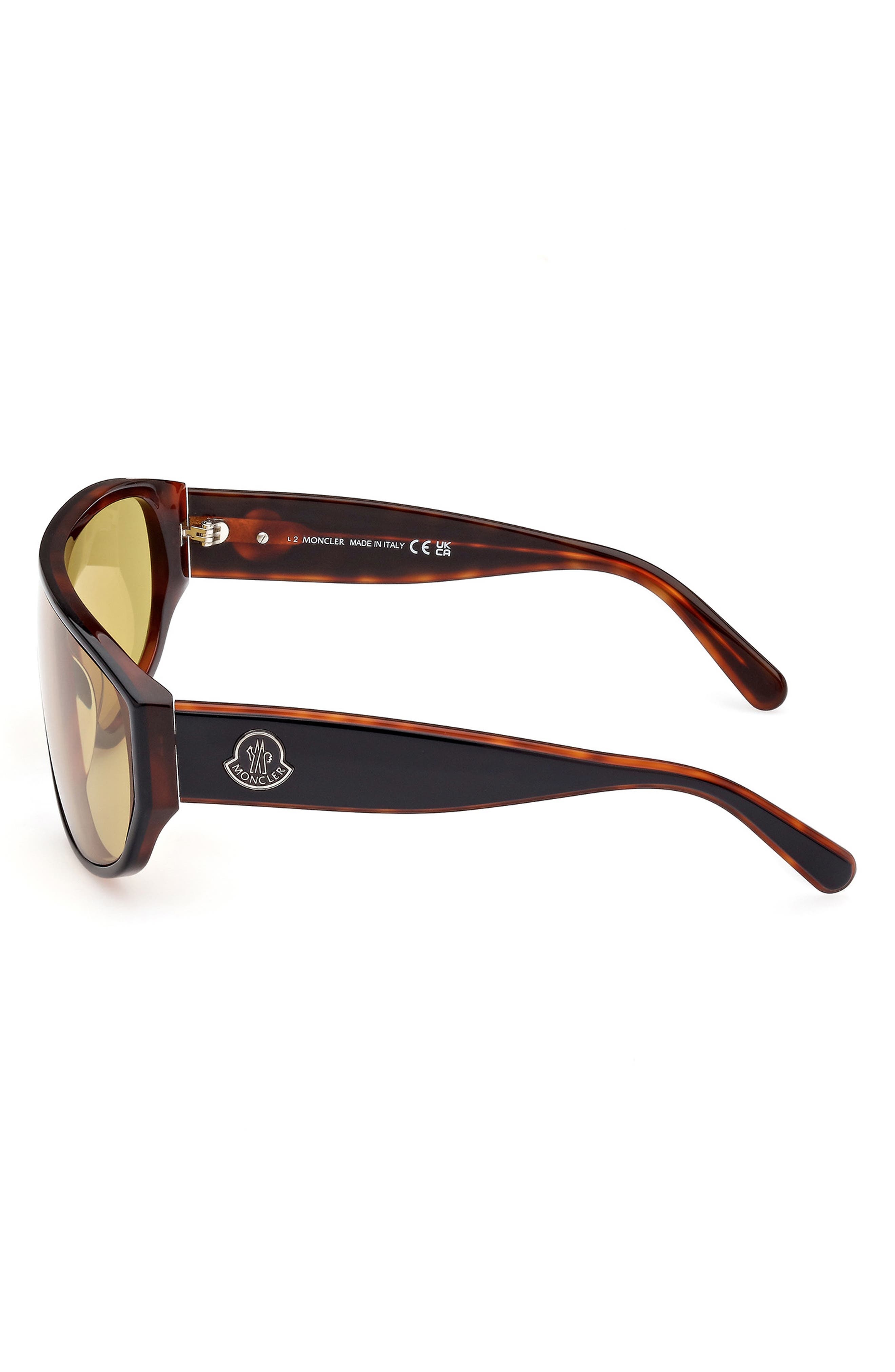 Moncler Shield Sunglasses in Black/Other /Brown at Nordstrom - 7