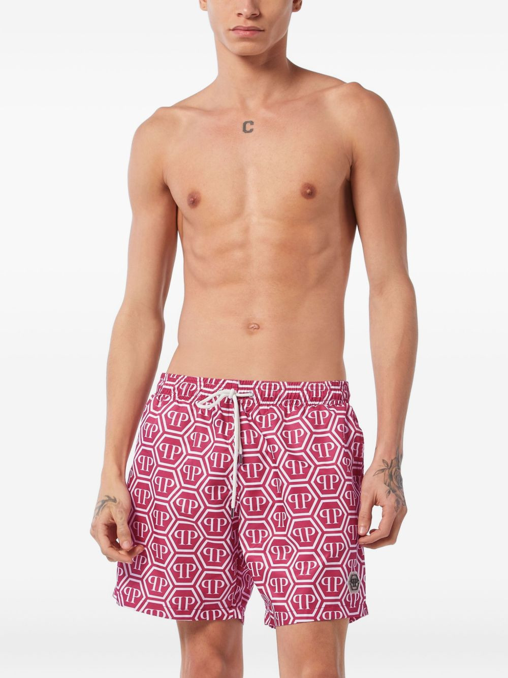 monogram hexagon swim shorts - 3