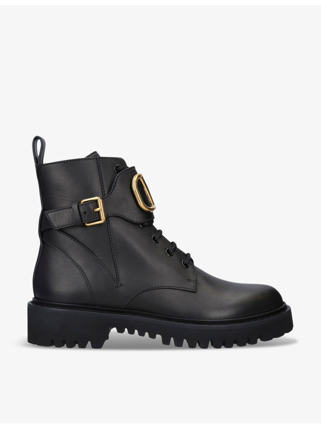 Logo-plaque leather ankle boots - 1