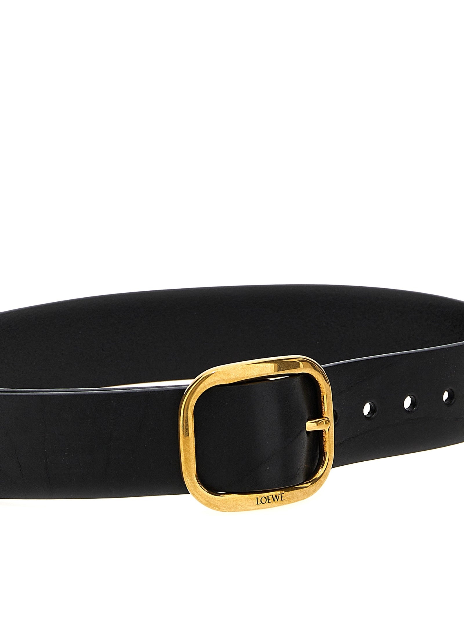 Loewe Pin Buckle Leather Belt Belts Black | wananluxury