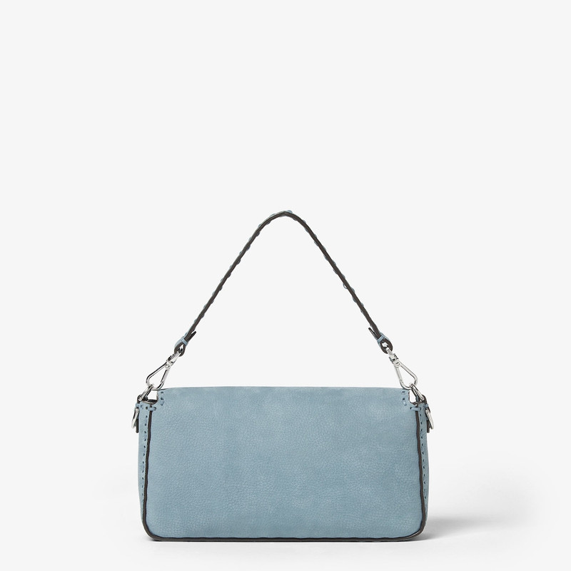 Baguette® Mercury blue nubuck leather Selleria bag with 612 hand-sewn topstitches 5