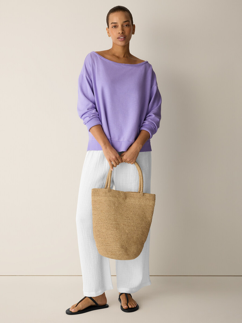 Garment-Dyed Organic Cotton Terry Bateau Neck Top 3