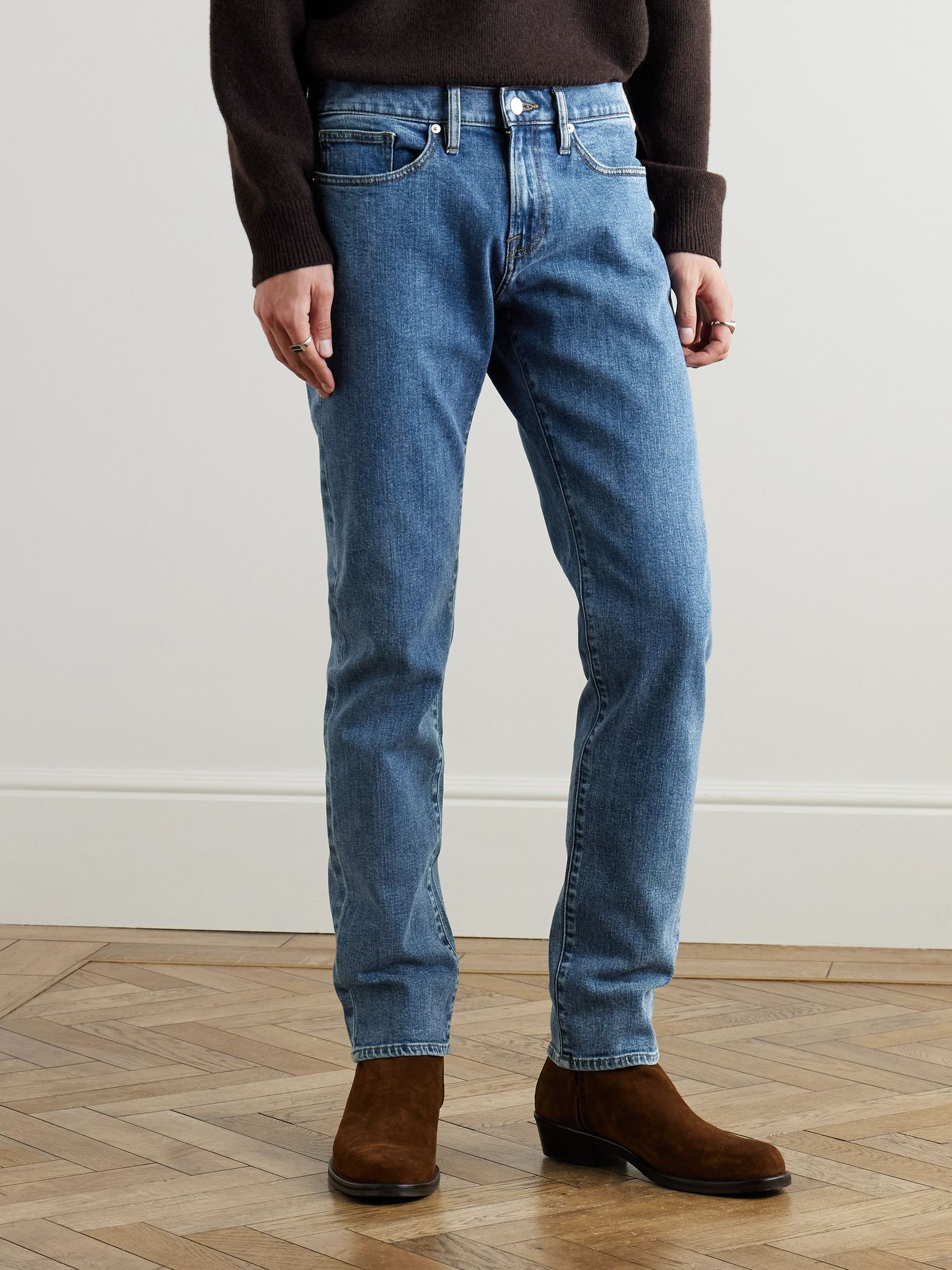L'Homme Slim-Fit Straight-Leg Jeans Blue - 3