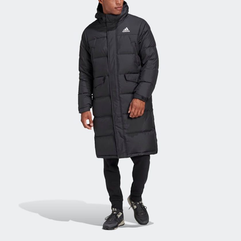 adidas 3-Stripes Long Down Parka 'Black' GK0664 - 3