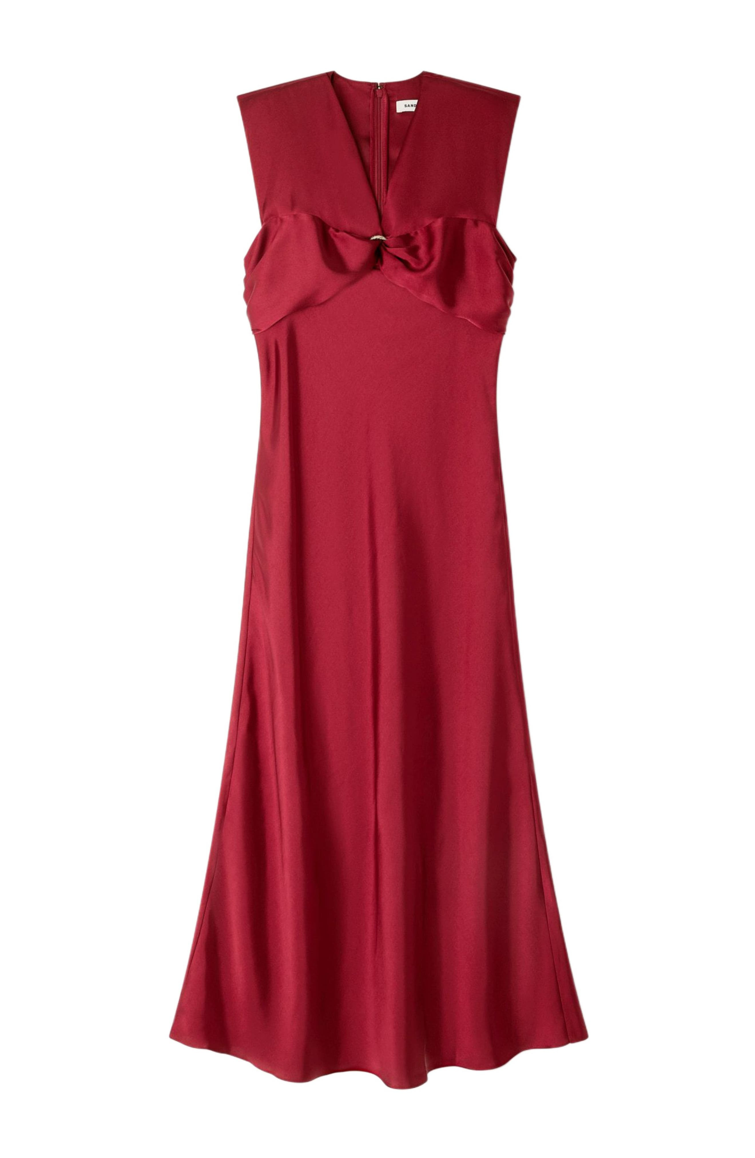 SANDRO V-neck maxi dress in Bordeaux at Nordstrom - 5