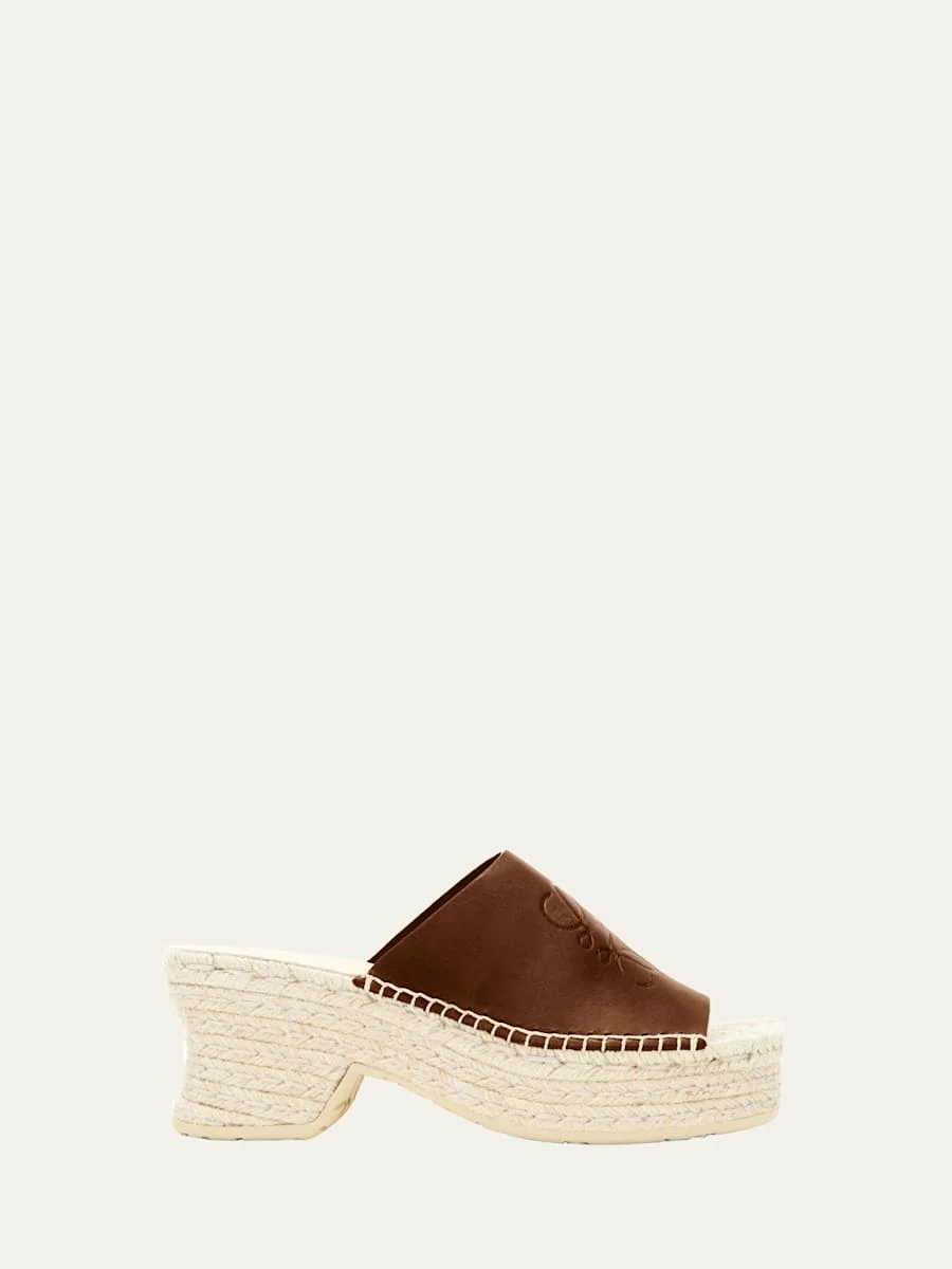 Petal Leather Espadrille Platform Sandals - 1