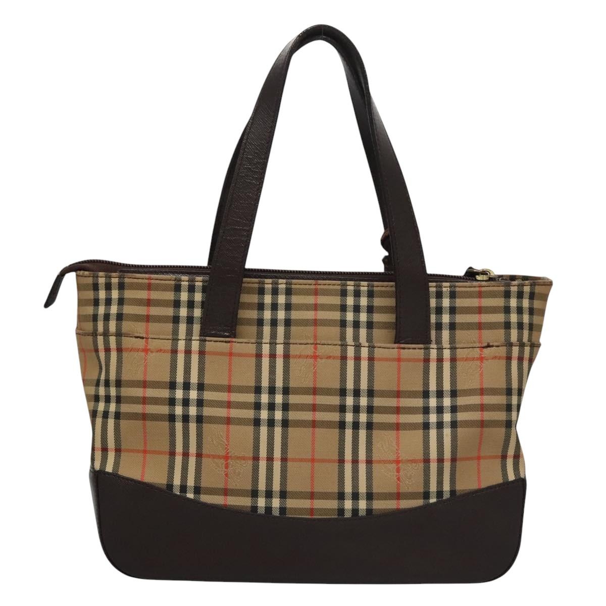 Burberry Nova Check Hand Bag Canvas Beige - 2