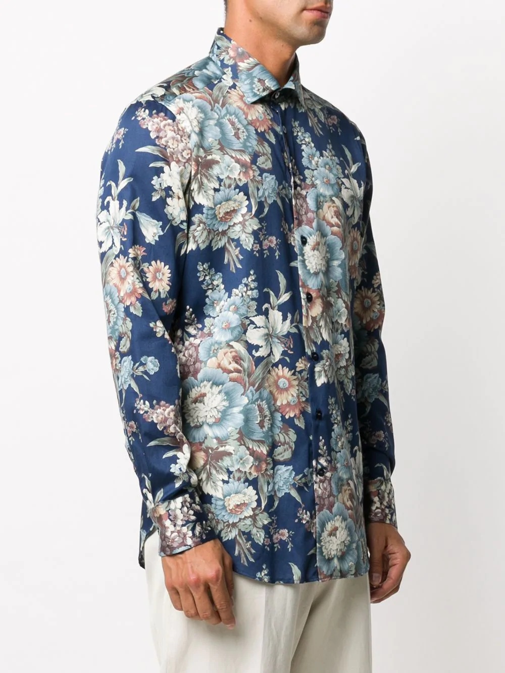 floral-print cotton shirt - 3