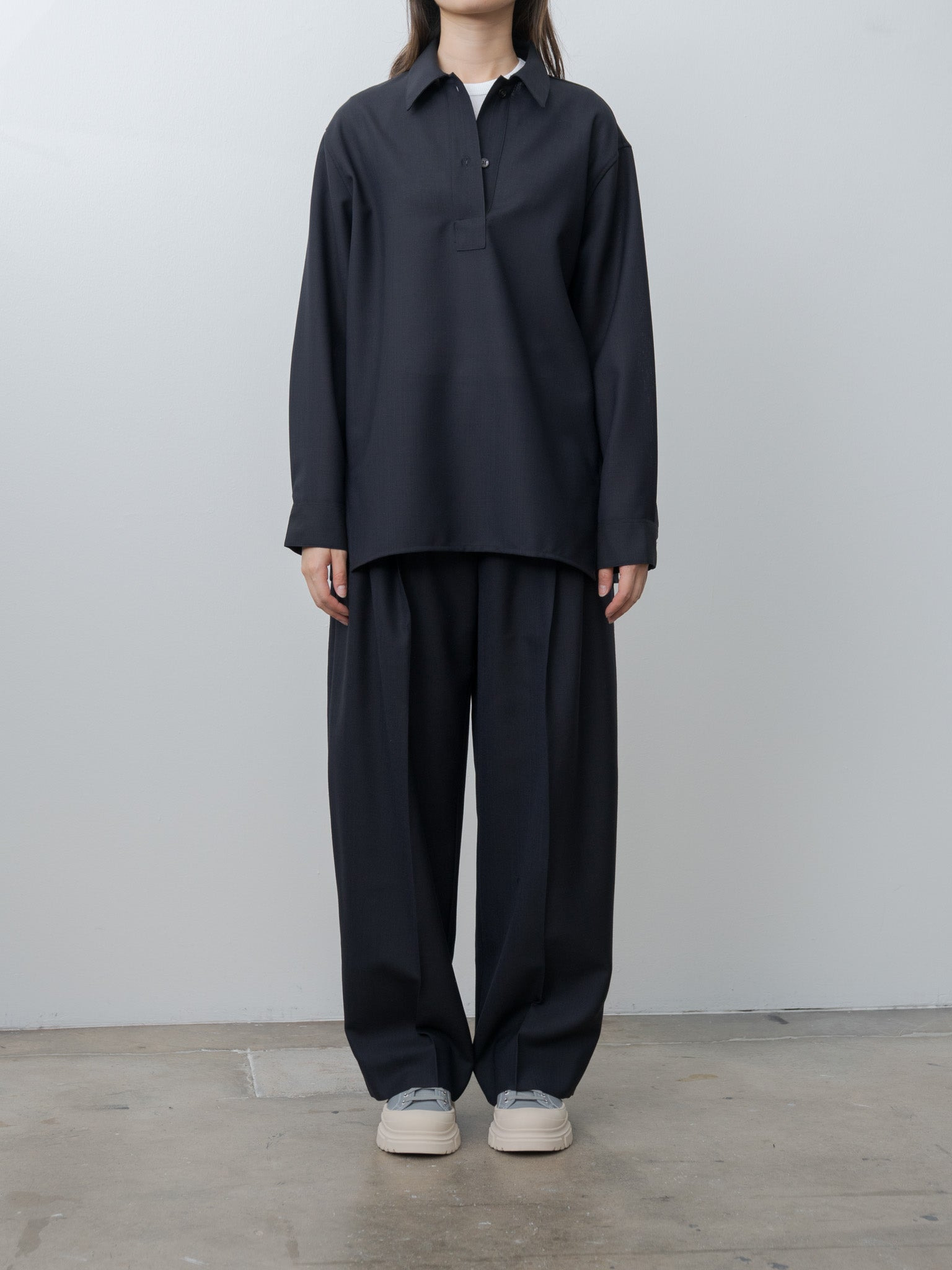 Pinole Half Placket Shirt - Darkest Navy - 2