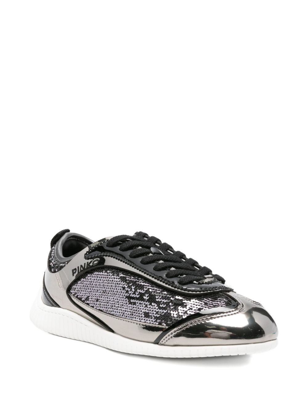 leather lace-up sneakers - 2